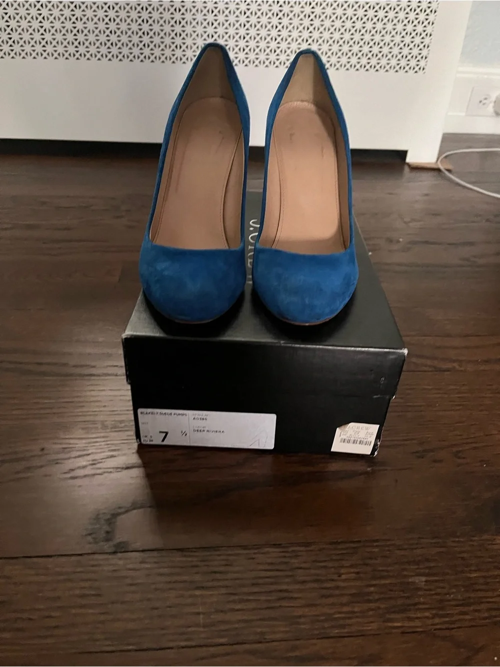 J. Crew Blue Suede Round-Toe Pump